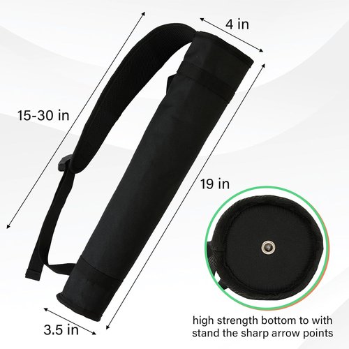 Archery Quiver - Adjustable Back & Hip Arrow Holder for Compound & Recurve Bows - Lightweight Foldable Bag with Shoulder Strap for All Ages