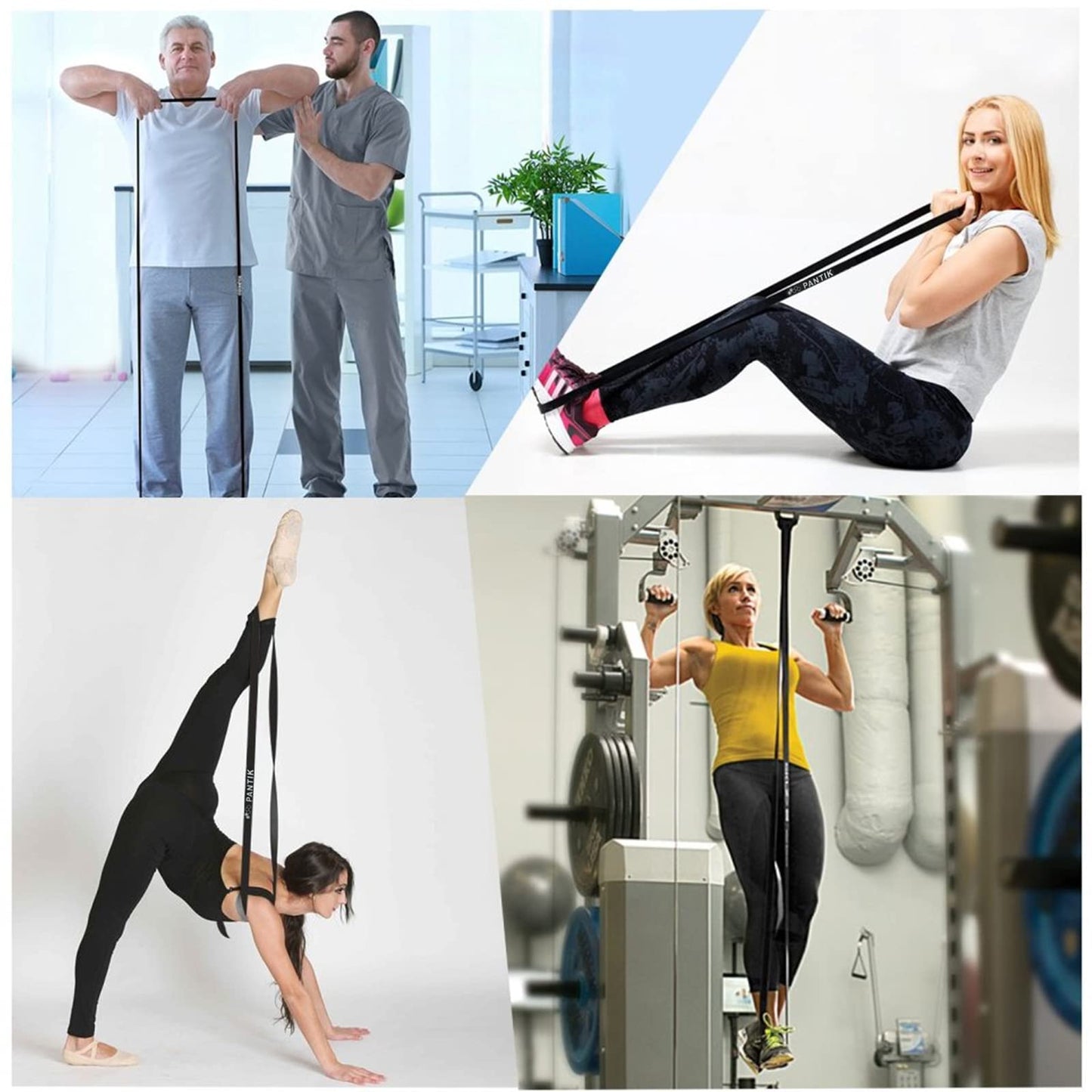 PANTIK Resistance Bands Set for Women and Men Pull up Bands Exercise Loop Band for Body Stretching Powerlifting Yoga Pilates Resistance Training Black