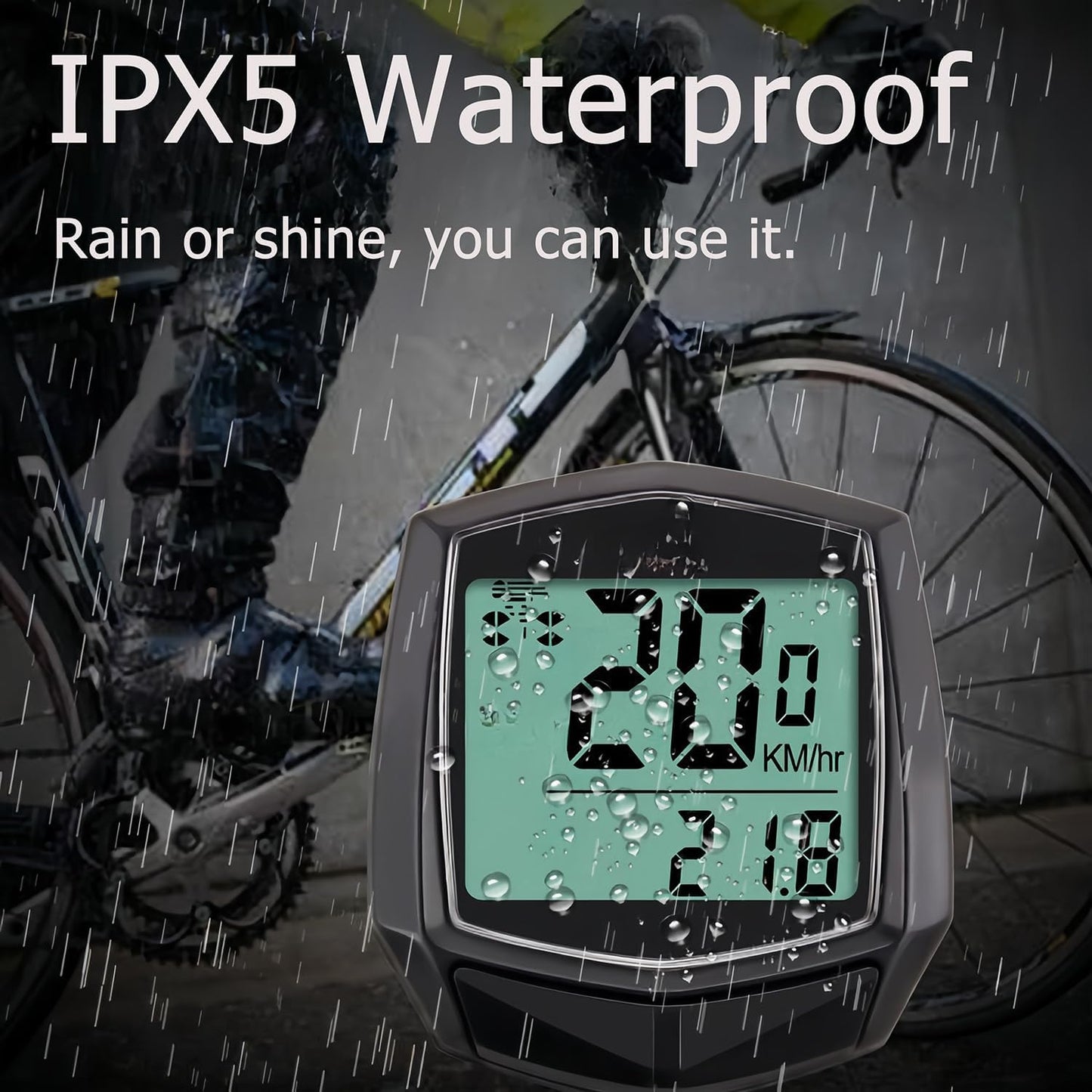 Skiennix Bike Computer - Waterproof Speedometer & Odometer with LCD Display | Multi-Function for Road & MTB