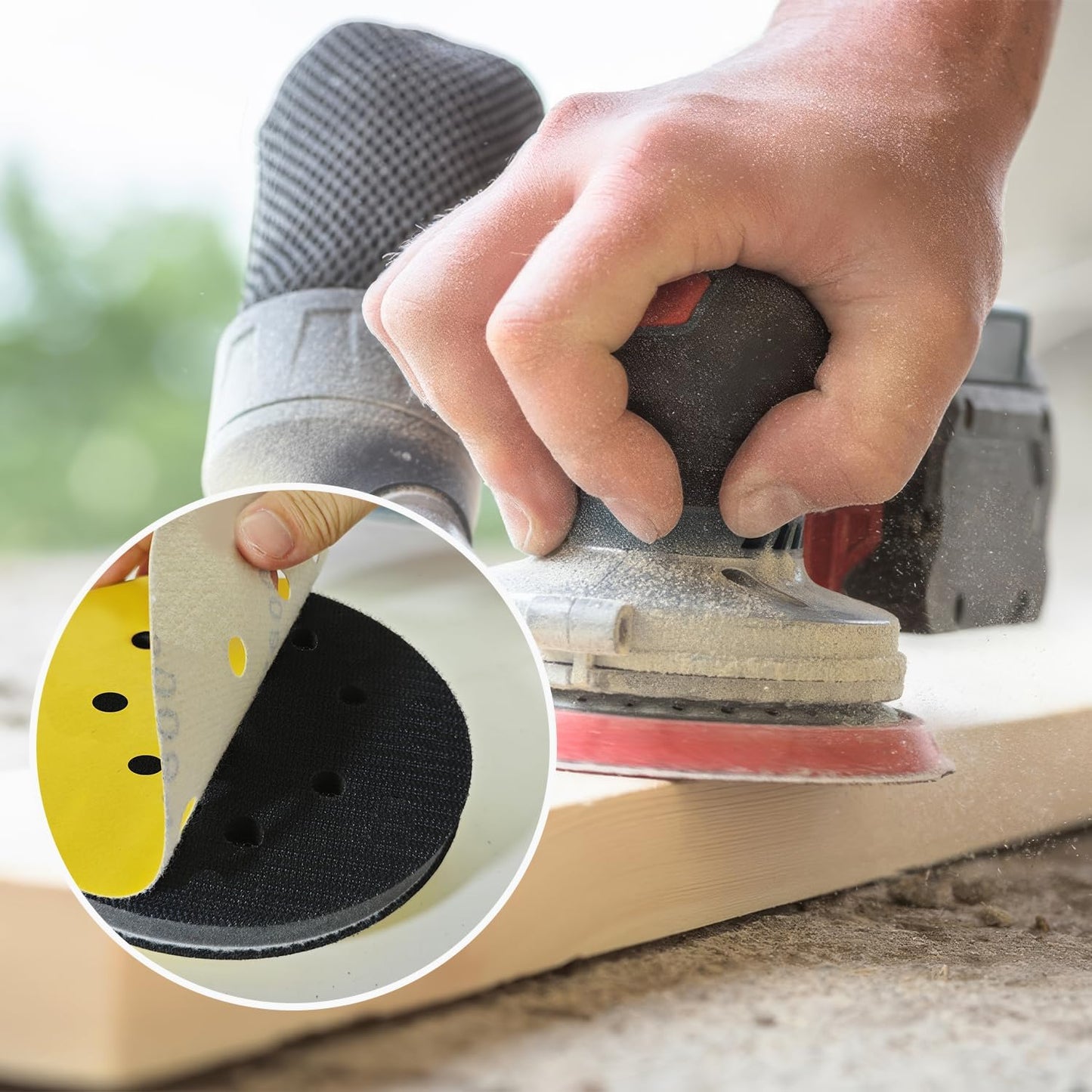 MAOKLA 60 Grit 5 Inch Sanding Discs, 8 Hole, Hook and Loop, Sandpaper for Orbital Sander, Wood, Metal, Auto（70 PCS）