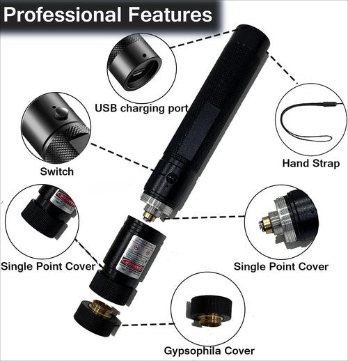 Green High Power Laser Pointer, Long Range Laser Pointer High Power Flashlight, for TV/LED/LCD Screens Tactical Flashlights Presentation Office/Outdoors/Astronomic/Construction