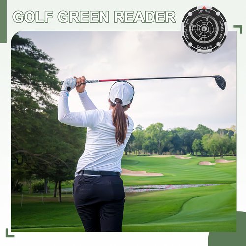 YELARXI 2Pcs Golf Green Reader, Golf Ball Marker with High Precision Green Reading Aid Bubble and Magnetic Cap Clip - Fitting for (Training/Accessories/Gift/Men & Women), Black