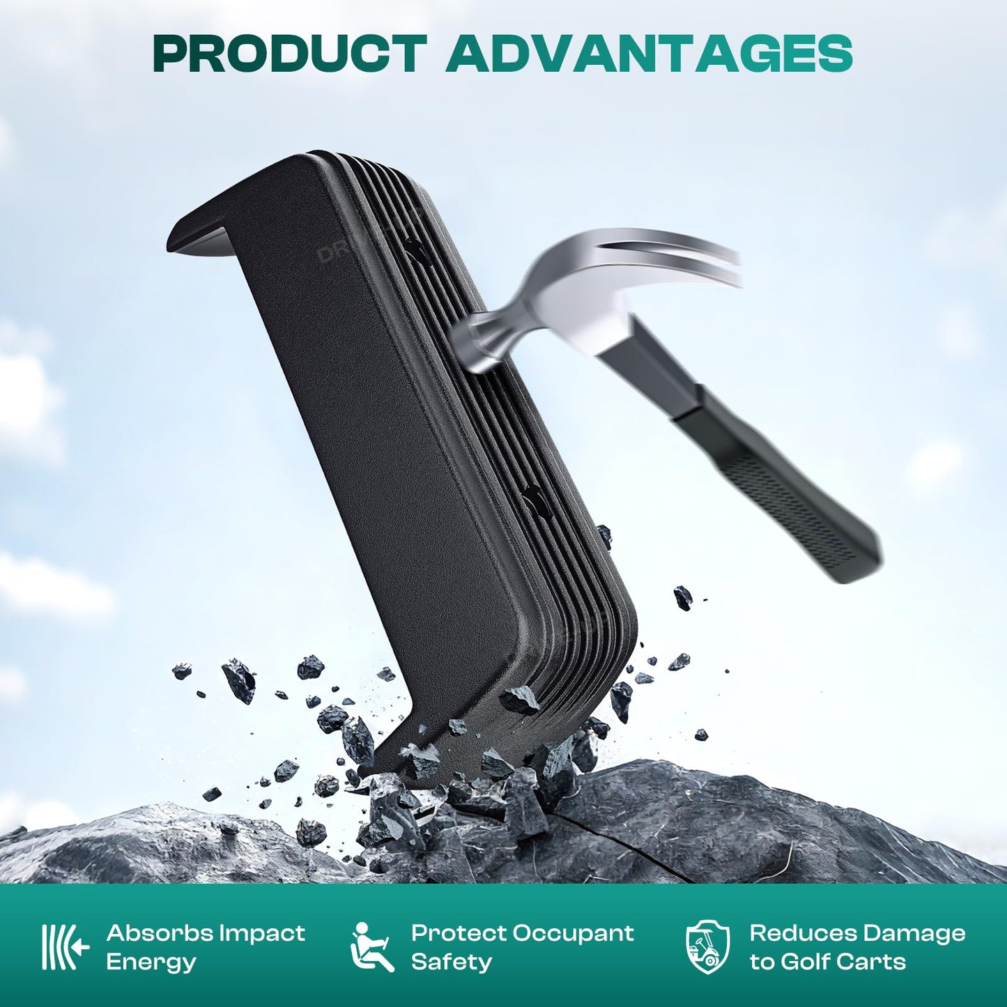 DRIVE UP Golf Cart Front Bumper, Club Car Front Bumper, Suitable for Club Car DS 1993-up Gas and Electric Golf Carts,OEM1016868