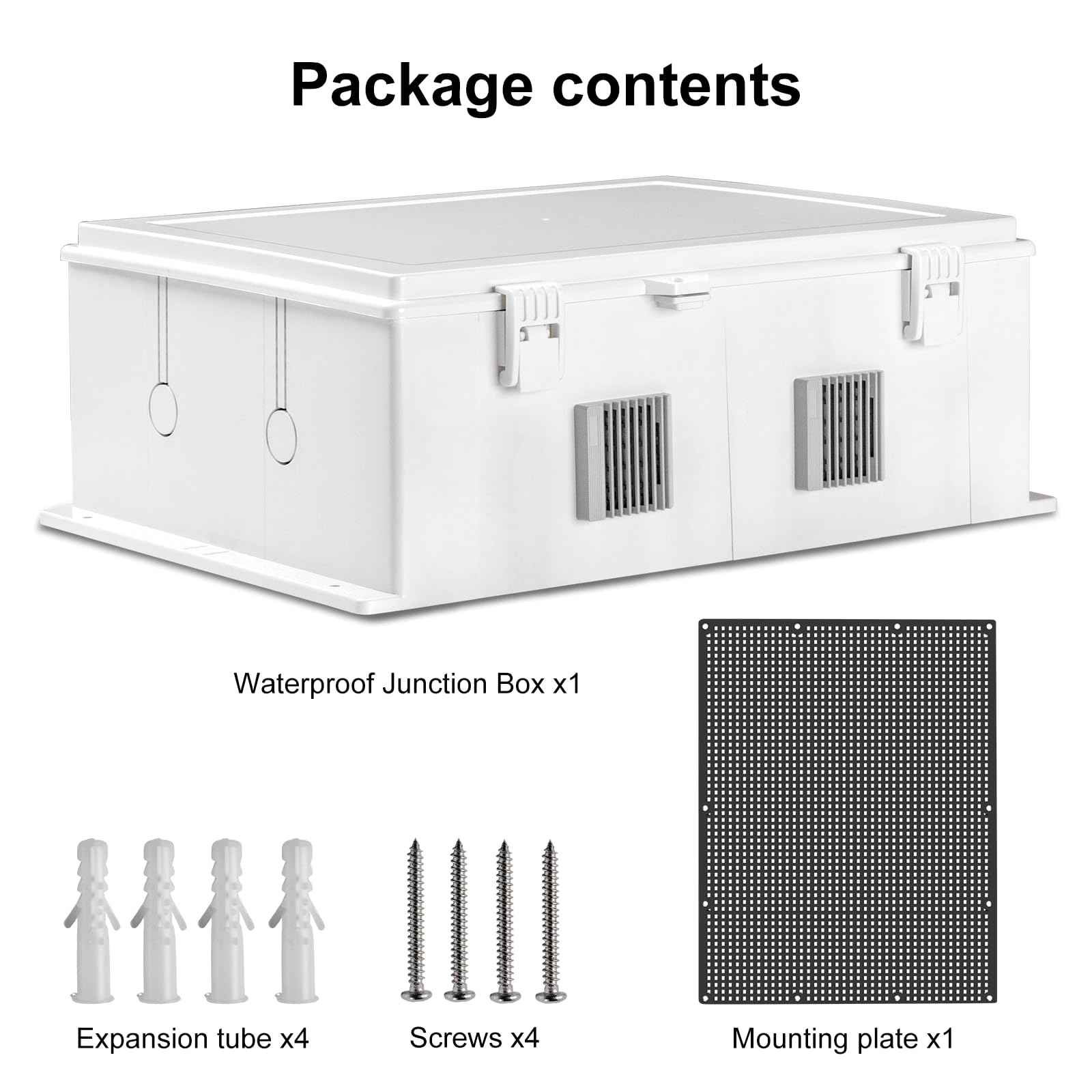 Namunanee Outdoor Electrical Junction Box, ABS Water Resistant Enclosure with Internal Mounting Panel & Hinged Cover (18.1" H* 12.6" L* 4.3" W)