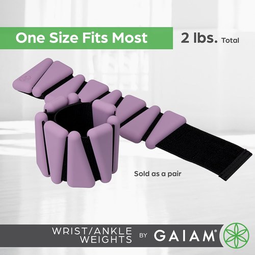 Gaiam Adjustable Wrist & Ankle Weights - Strengthen, Tone & Sculpt for Yoga, Dance, Pilates | Unisex