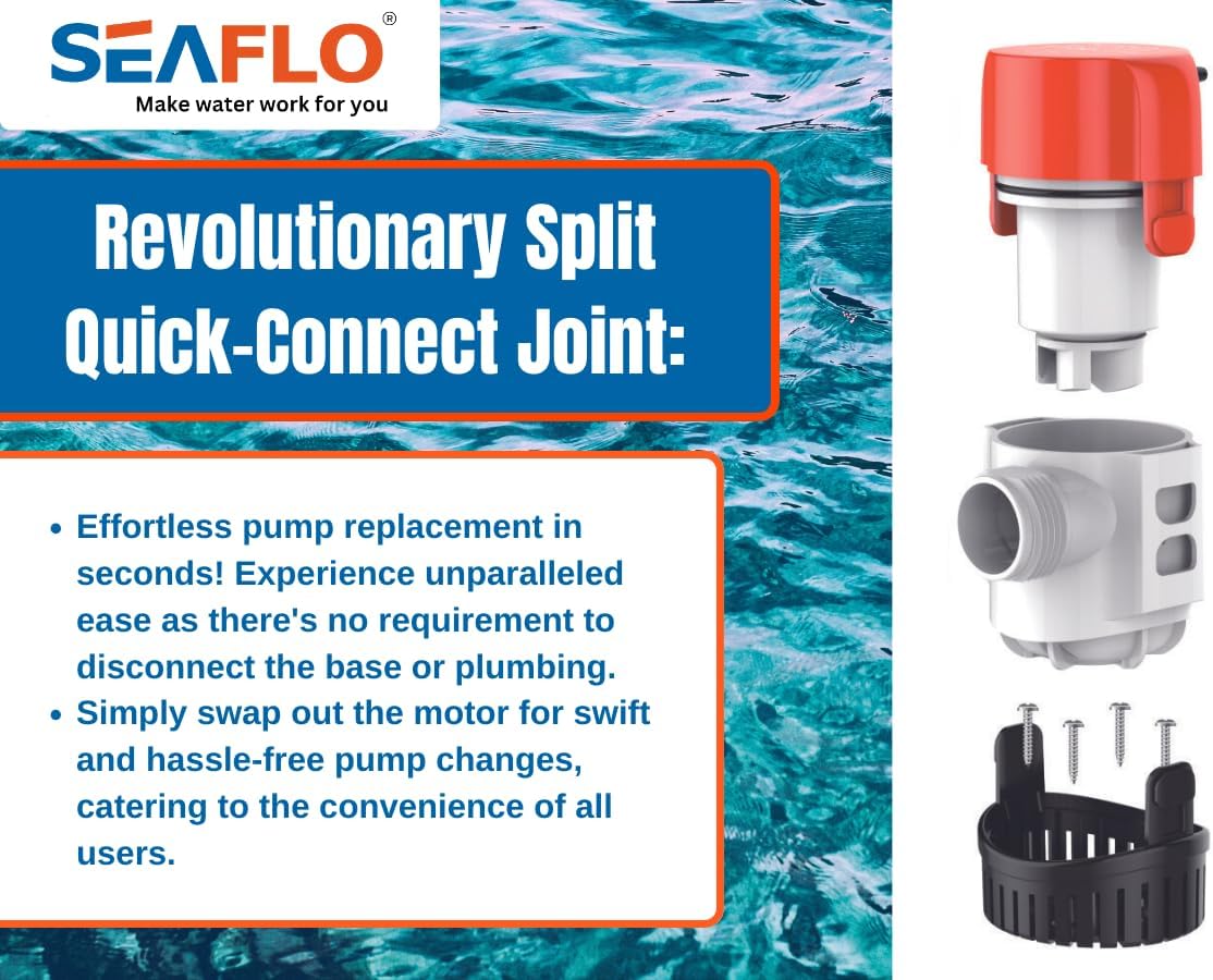 SEAFLO 800 GPH Automatic Water Sensing Bilge Pump - 12V 13B Series for Reliable Marine Use