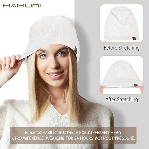 Slouchy Beanie for Men Women Soft Lightweight Running Beanie Hat Chemo Cap Skull Cap (US, Alpha, One Size, White)