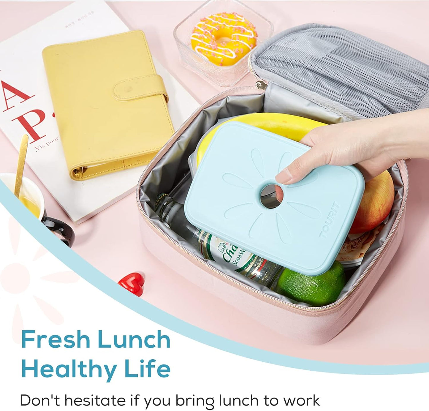 TOURIT Ice Packs - Reusable Slim Cooler Packs for Lunch Boxes & Bags | Long Lasting for Work & Picnic