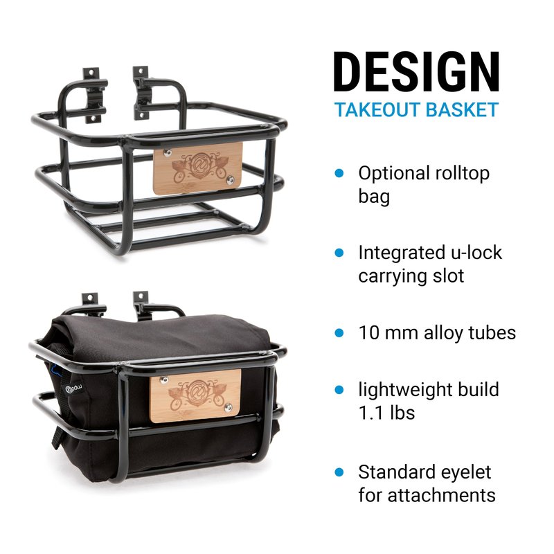 Portland Design Works Takeout Basket - Front Bicycle Attachment Accessories, Small Basket for Adult Bikes, Basket Only