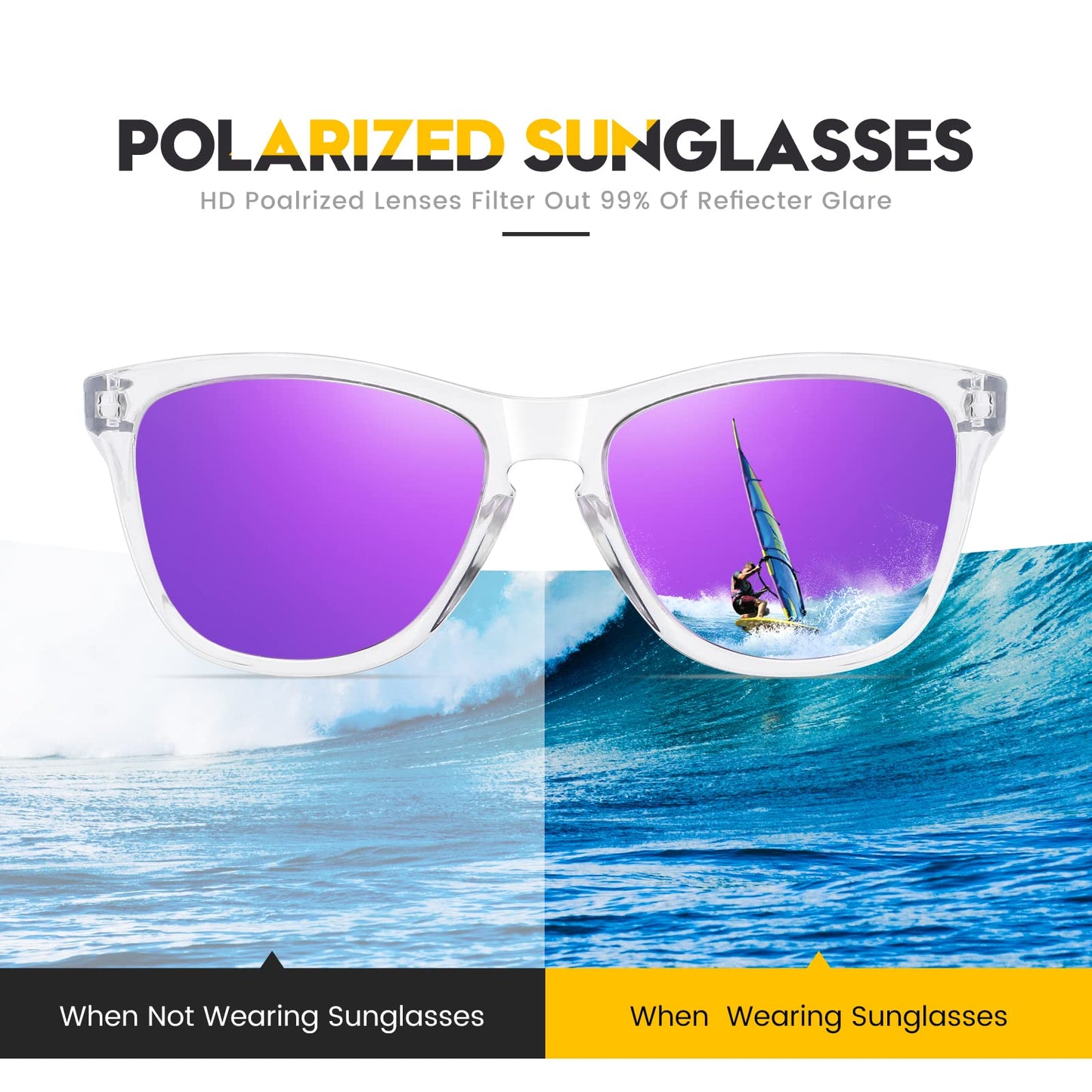 ELITERA Sunglasses Womens Polarized Sunglasses for Mens Womens Retro Mirror Lens for Driving Fishing UV400 Protection