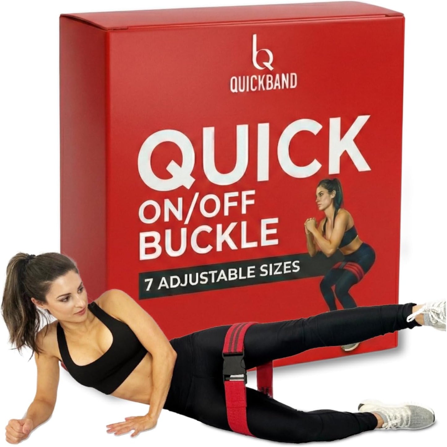 Skiennix Adjustable Fabric Workout Bands - Non-Slip Resistance Butt Trainer for Hips & Glutes | Red