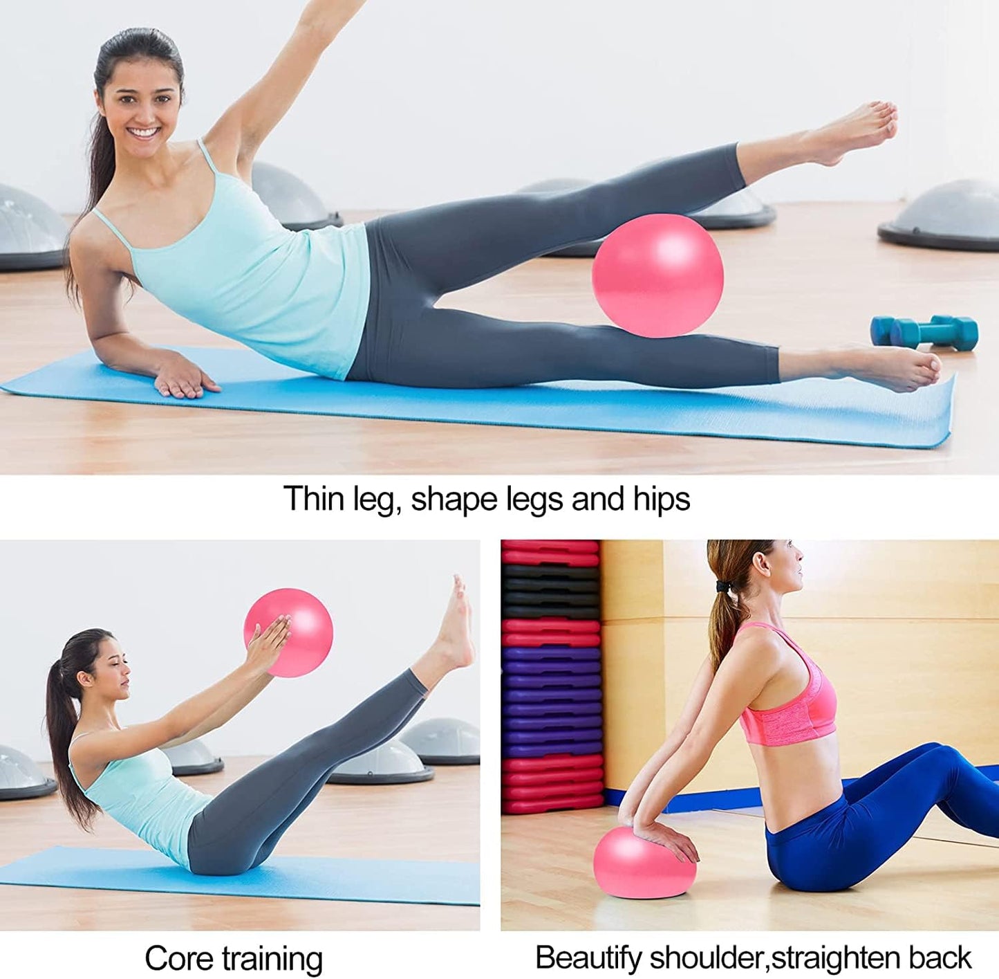 Skiennix Small Exercise Ball - Anti-Burst Non-Slip Stability 9 Inch for Yoga & Pilates Fitness