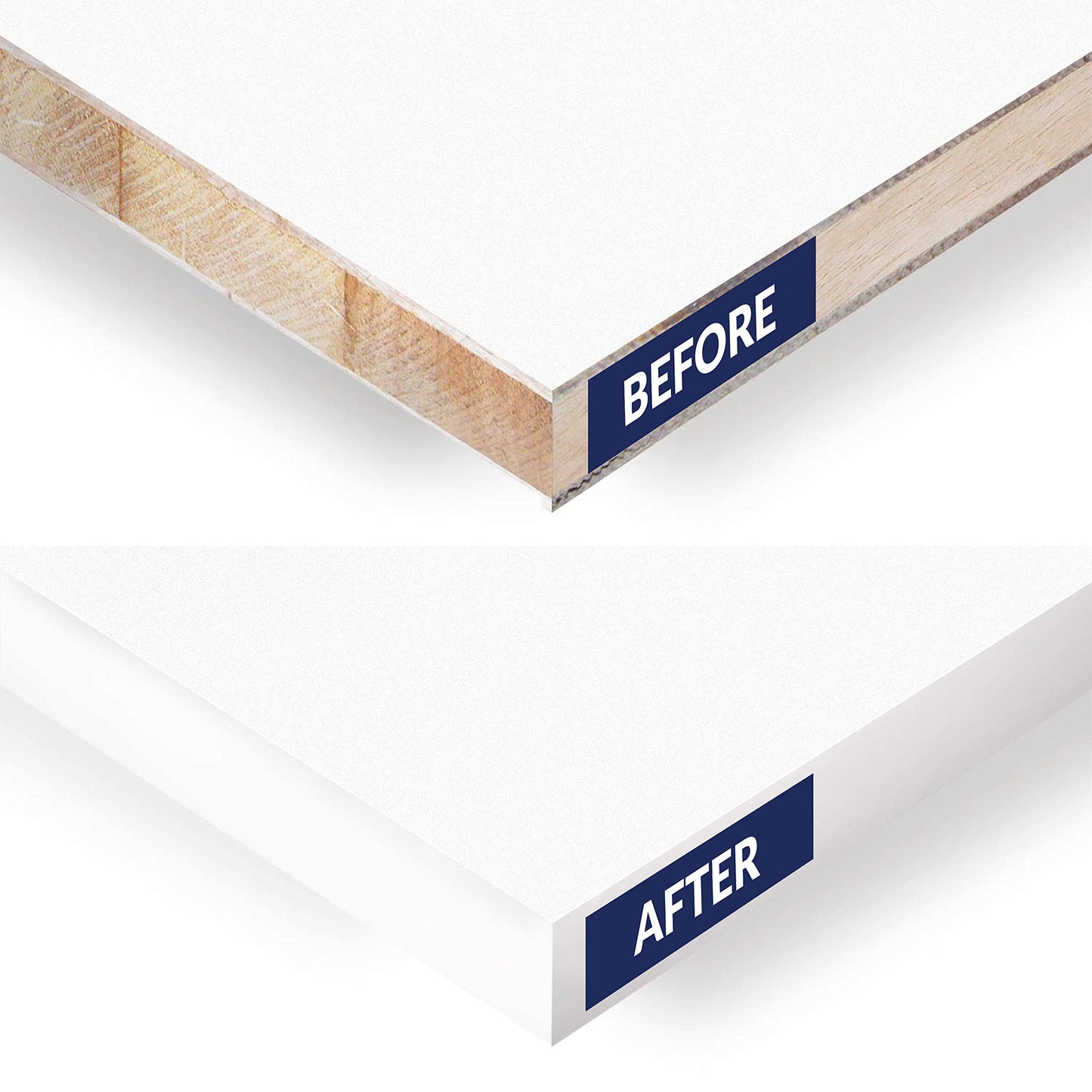 White PVC 3/4 inch x 25 ft Edge Banding Tape Peel Stick Adhesive Edging Veneer Trim Flexible Vinyl Strip Molding MDF Wood Cabinet Laminate Shelf Furniture Countertop Formica Plywood Board Repair