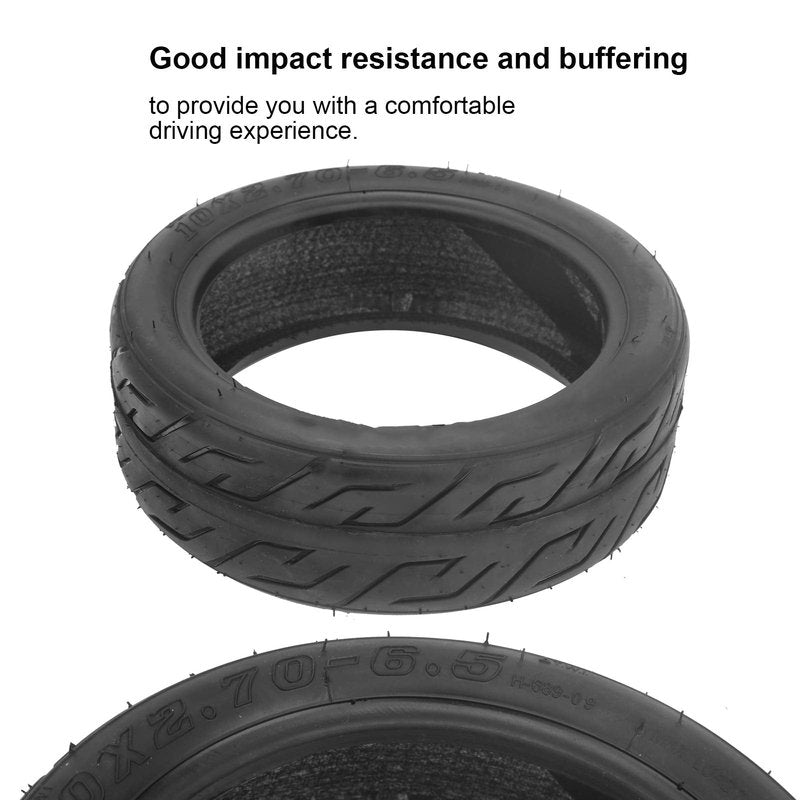 Scooter Vacuum Tire, 10x2.70‑6.5 Electric Scooter Tyre Cover Tire Rubber Vacuum Outer Tire Replacement Fit for Balance Scooter 10 Inch Vacuum Rubber Wheel