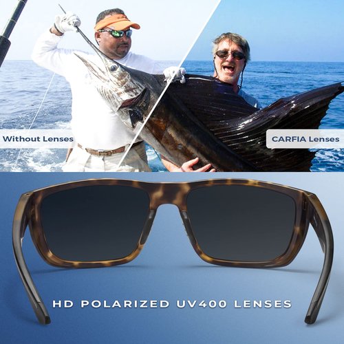 CARFIA Sport Cycling Polarized Sunglasses for Men Driving Fishing Hiking Boating Square Wrapround Glasses
