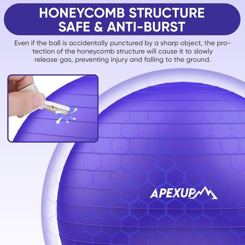 APEXUP Yoga Ball | Anti-Slip Heavy Duty Exercise Ball for Fitness & Core Workouts | 5 Sizes Available