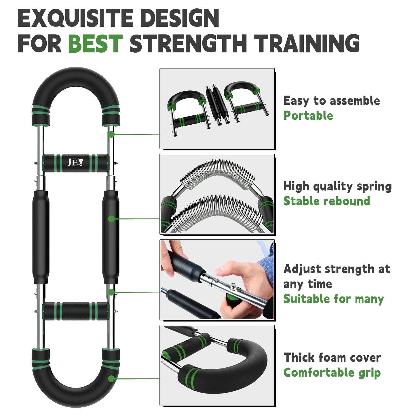 Twister Arm Trainer - Adjustable Resistance Chest Workout Equipment for Home Gym - Strength Training for Arms, Chest - Forearm Power Exercise bar