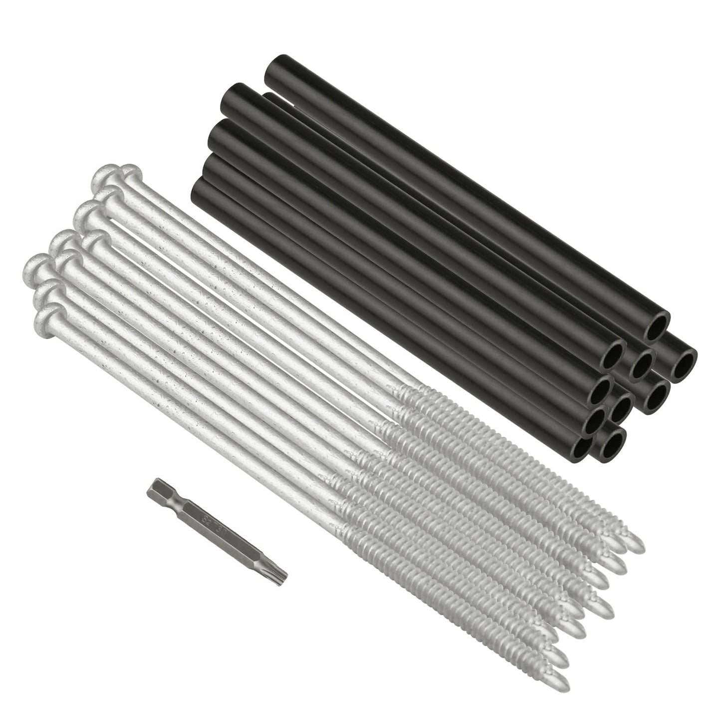 Ypzxola 10-Pack Gutter Screws 7-Inch with Black Ferrule - Rust-Resistant Coated for Secure Gutter Installation & Repair