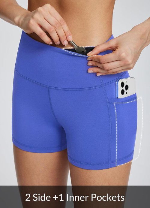 Baleaf Women's High Waist Biker Shorts - Comfortable Spandex Workout Shorts with Pockets | 8"/5"/3" Options