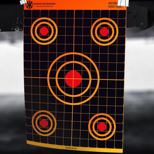 KNINE OUTDOORS Shooting Paper Targets - 12x18 Inch Bulk Pack for Handguns, Pistols & Rifles | Axis Design