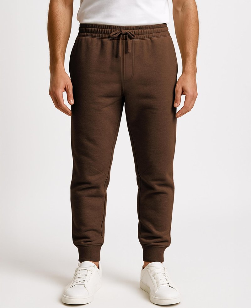 AMERICAN HEAVEN Men's Fleece Jogger | 3 Pocket All Season Athletic Workout Sweat Pants Chocolate Brown