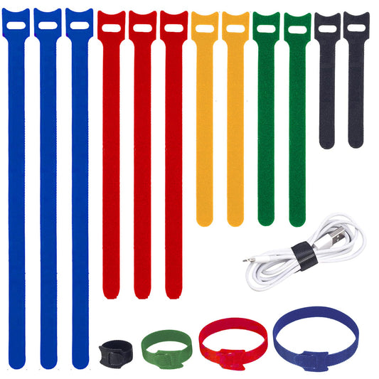 MVYC 200PCS Reusable Cable Ties Wire Ties Cord Organizer Cable Organizer Adjustable Cable Management 4+6+8+10 inch 5 Colors