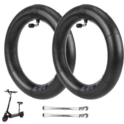 MIMIRACLE 80/65-6 10x2.5 Inner Tube Replacement for Kugoo M4 Pro, Speedual Zero 10X, and More - Thickened, Durable Butyl Rubber Tube with Elbow Valve - 10-Inch 255 * 80 Tire Compatibility