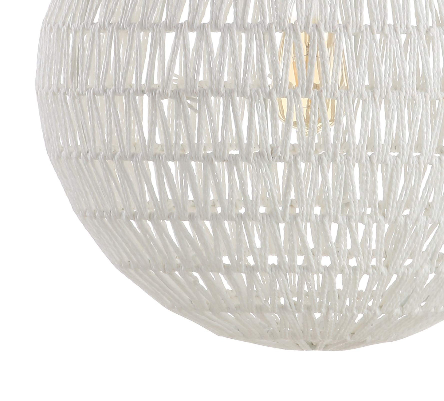 JONATHAN Y JYL6503A Luna 15.7" Woven Rattan Orb LED Pendant Minimalist Modern Contemporary Transitional Bohemian Modern Dimmable Adjustable Dining Room Living Room Kitchen Foyer Bedroom Hallway, White