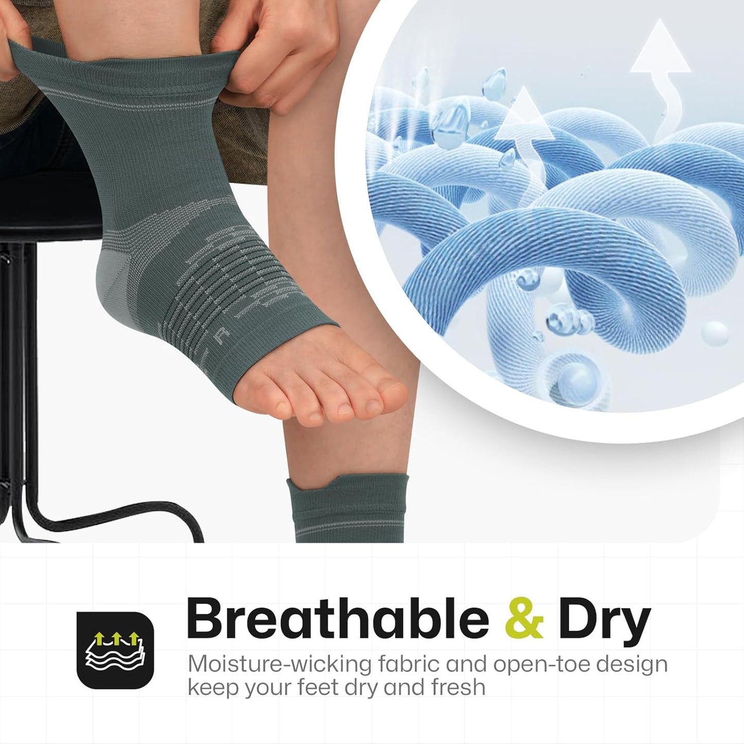 PAPLUS Ankle Compression Socks for Plantar Fasciitis Relief - 3 Pairs for Men & Women | Arch & Heel Support