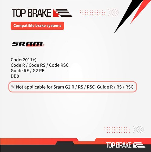 **TOP BRAKE Disc Bike Brake Pads - Compatible with SRAM Code R, Guide RE, G2 RE | Ideal for MTB, eMTB, Downhill & Enduro**