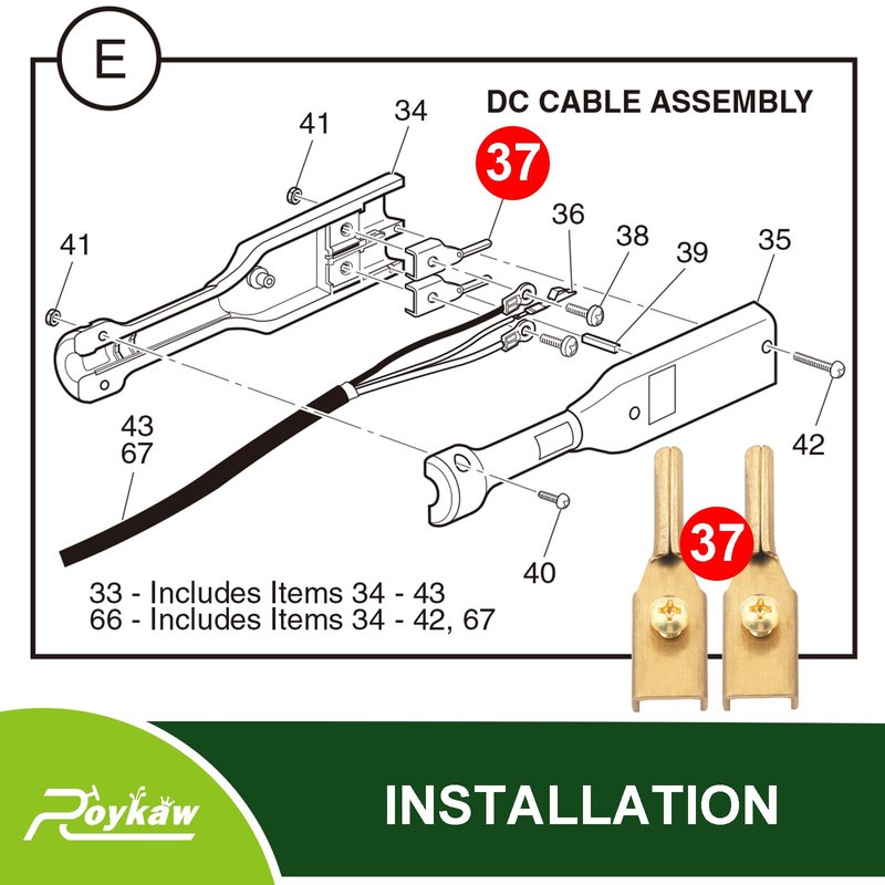 Roykaw EZGO 36 Volt Powerwise Plug Charger Male Pin Radsock and Receptacle Female Pin Radsok OEM # 73051-G14 73051-G05