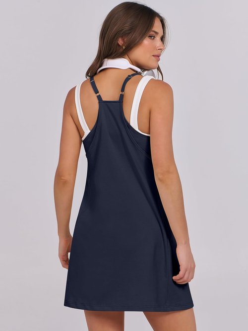 ANRABESS Summer Dress - Women's Beach Vacation Outfit with Built-In Shorts | Athletic Tennis Romper
