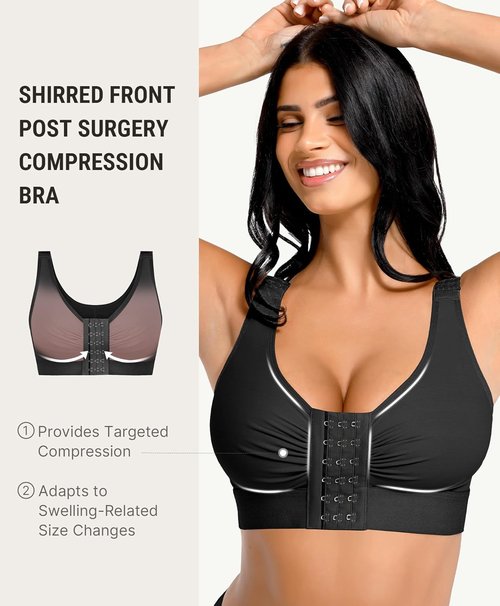 FeelinGirl Post Surgery Compression Bra - Women's Front Closure, Adjustable Straps, Wire-Free Design