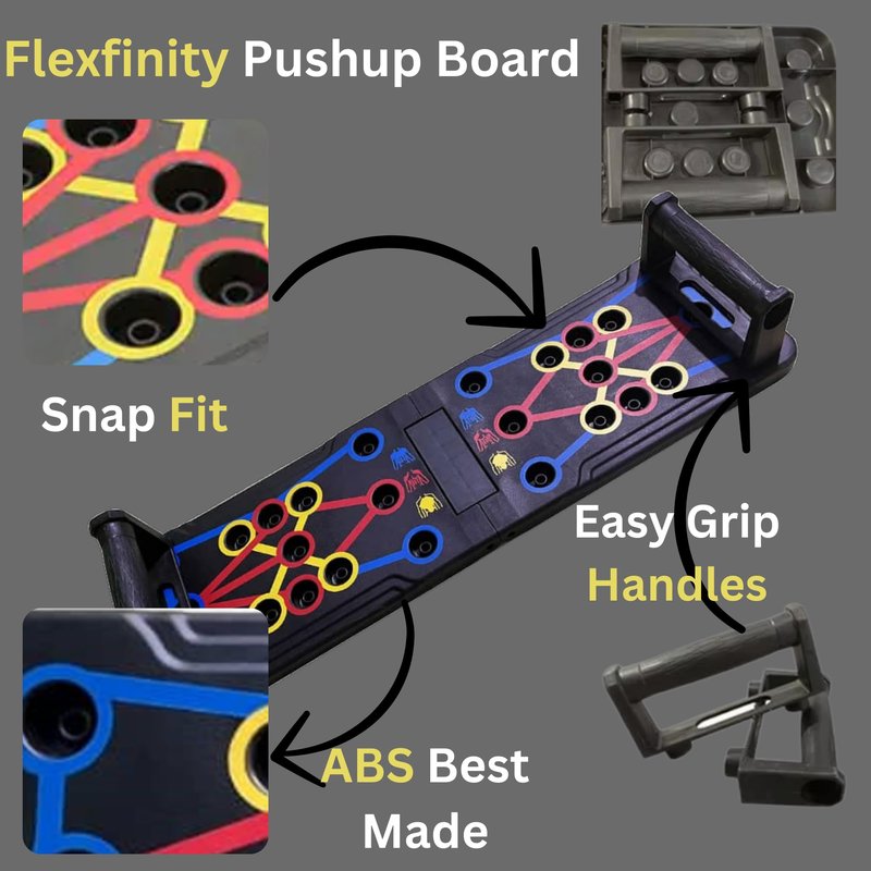 Push Up Board 25-in-1 | Portable Pushup Board & Push Up Bar for Men | Home Gym Pilates Board & Fitness Equipment | Workout Equipment, Gym Gear