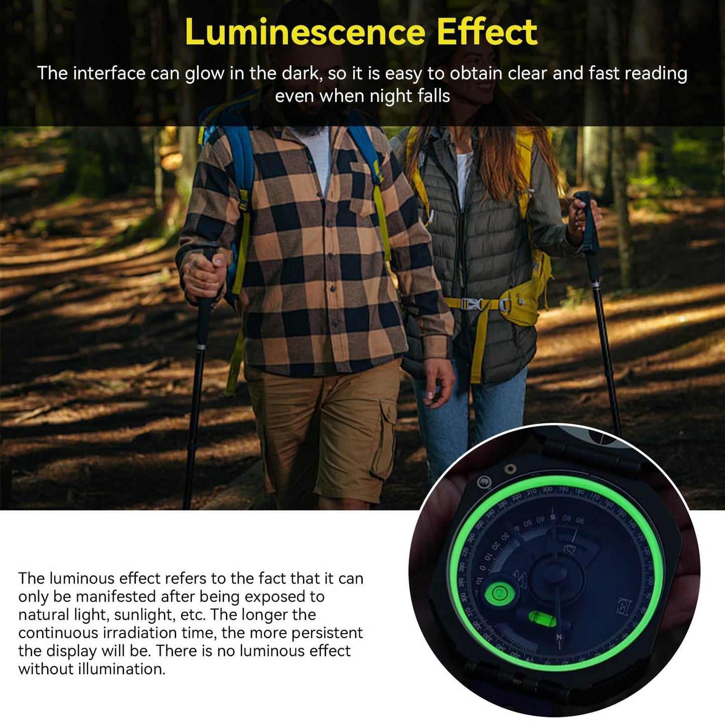 Outdoor Orienteering Compass Hiking Survival, Handheld Lensatic Compass with Mirror and Pouch for Outdoor Camping Riding, Compasss Gifts for Men