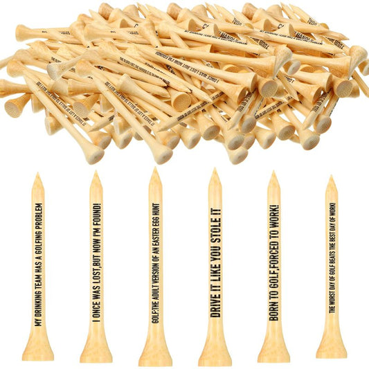Hollowfly 100 Pack Wood Golf Tees Bulk for Men Easter Gifts 2-3/4 Inch Wooden Golf Tees Funny Birthday Gag Gifts for Men Grandpa Husband Lovers, 10 Style