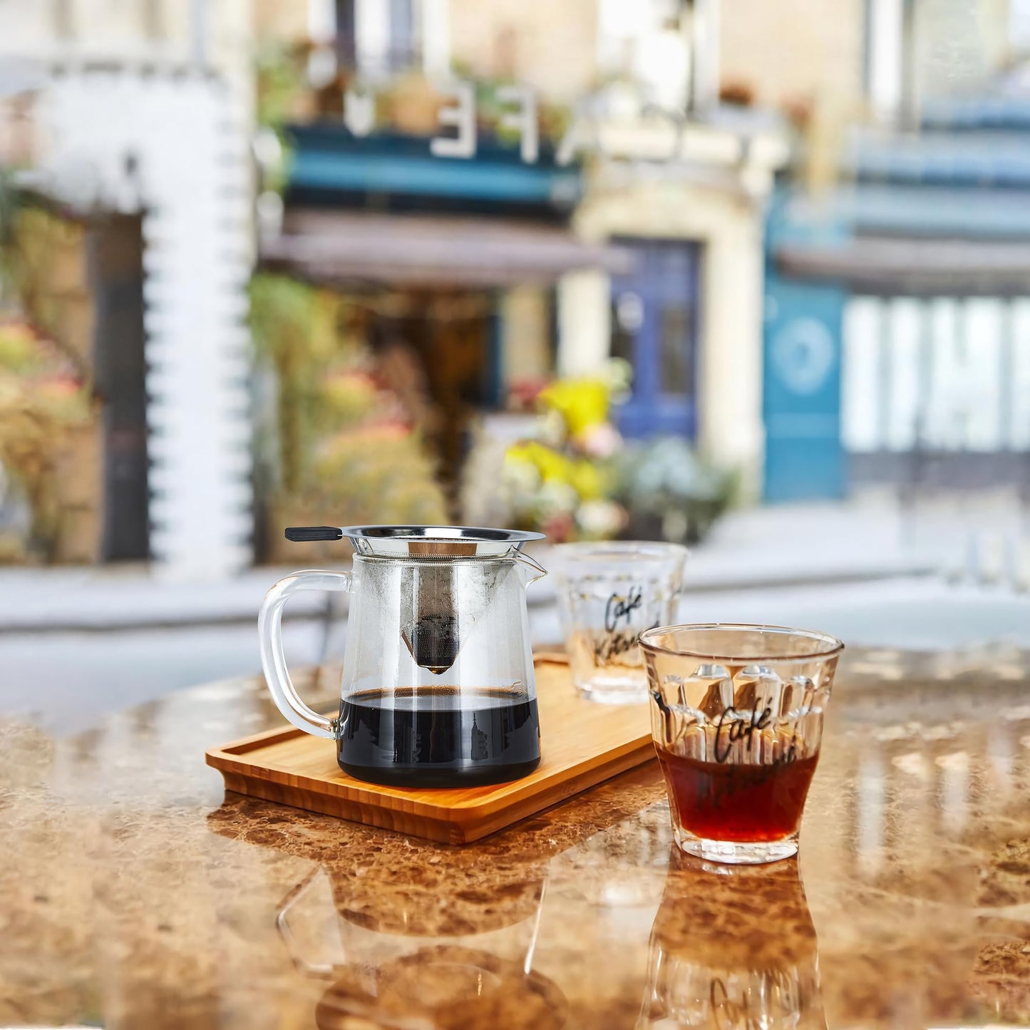 Pour Over Coffee Dripper Slow Drip Paperless Coffee Filter, Double Mesh Stainless Steel Pour Over Coffee Maker for Single Cup Brew Reusable Cone Filter, Coffee Drip Cone, Fine Mesh Strainer(5-6 Cup)