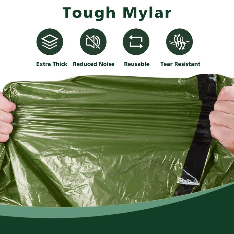 Zmoon Emergency Sleeping Bag Survival Bag, Portable Waterproof Thermal Bivy Sacks,Bivvy Bags,Camping Mylar Sleeping Bag Survival Gear Emergency Blankets Survival Shelter (Green Pack of 4)