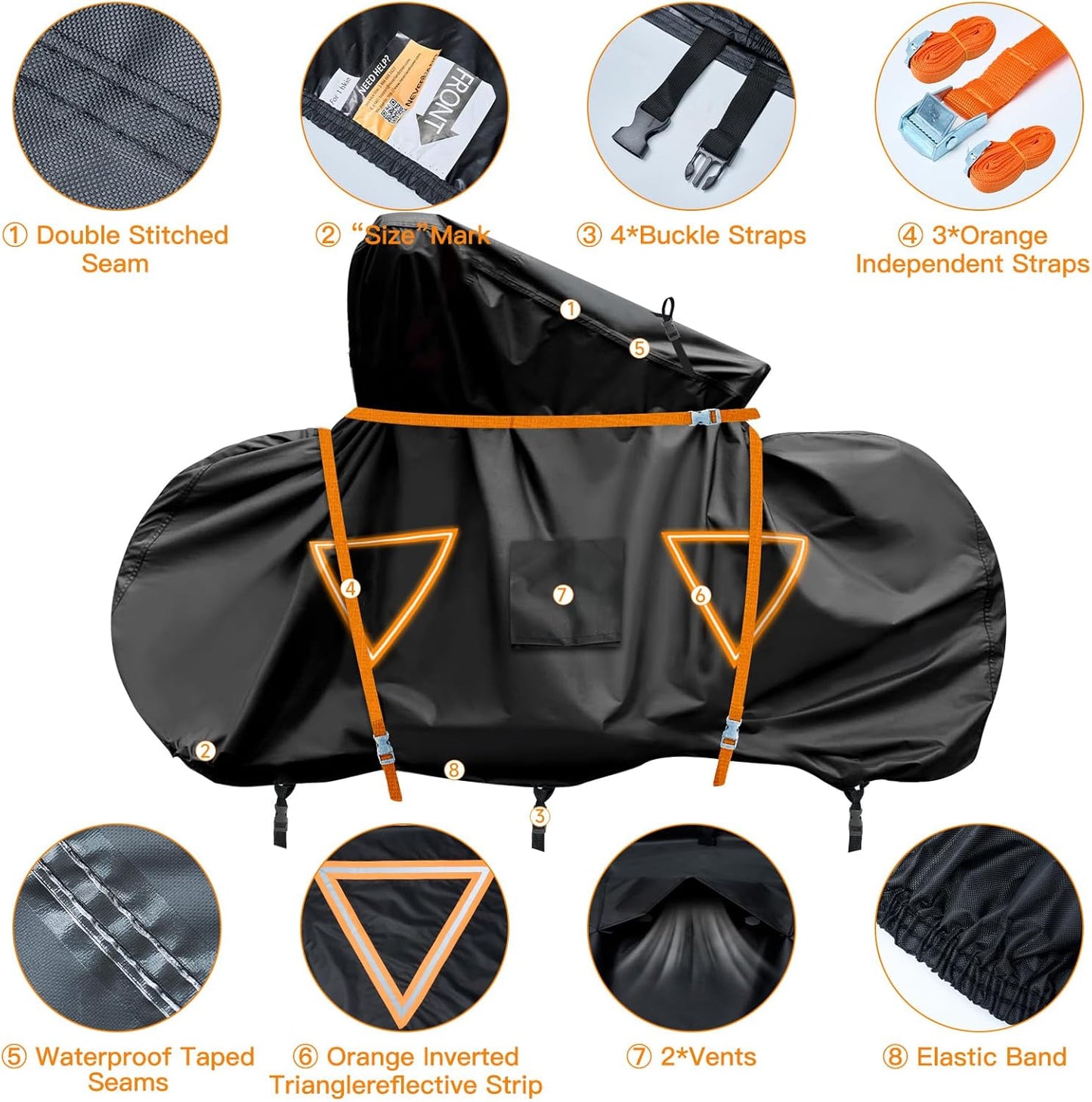 Neverland Waterproof Bike Cover - Durable 600D Oxford Material for Outdoor Storage & Travel | Fits 2 Bikes