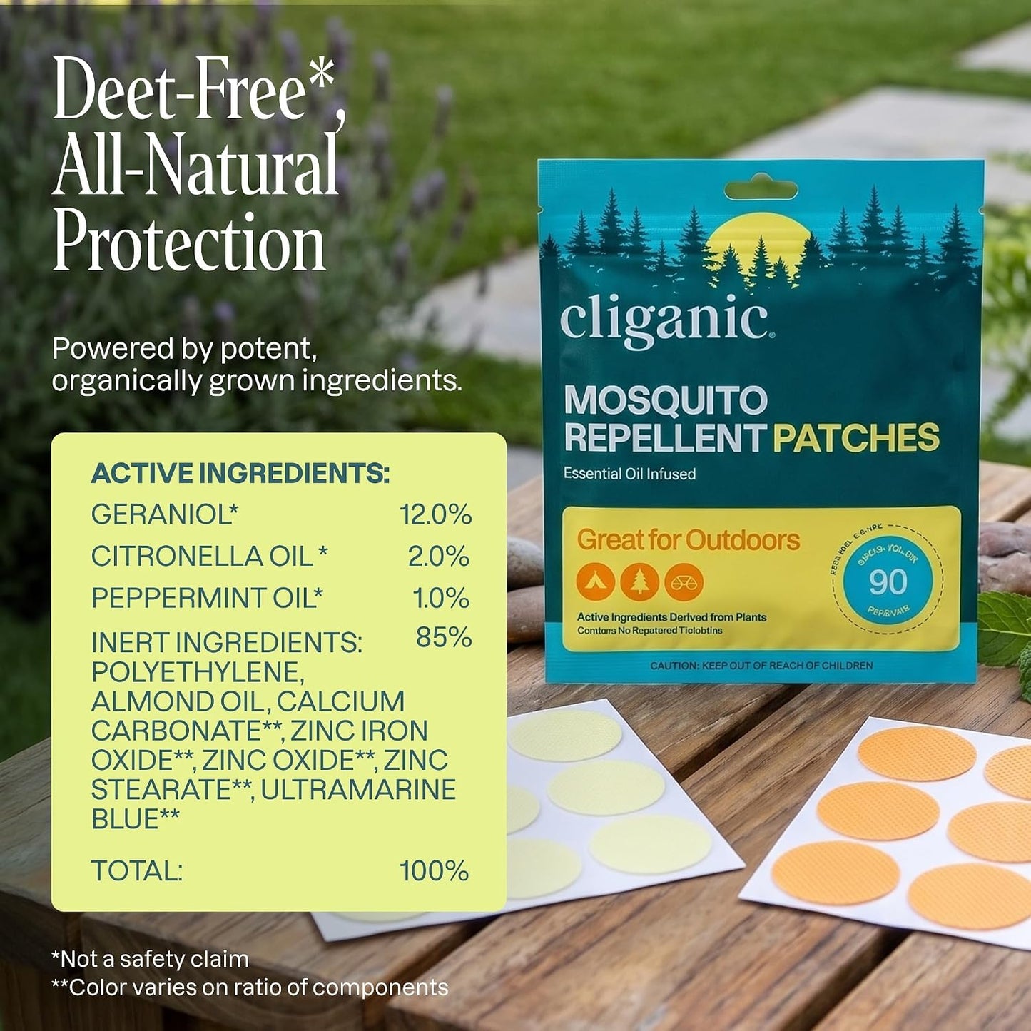 Cliganic Mosquito Repellent Stickers (160 Pack) - Patches for Kids & Adults, Natural DEET-Free, Citronella Essential Oil Infused