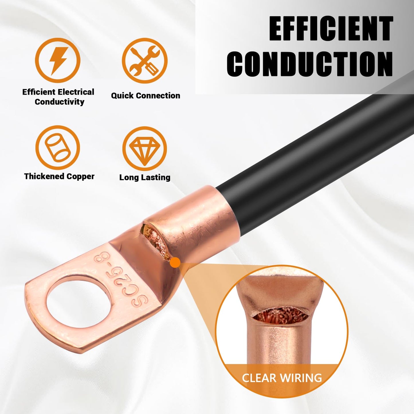 mankk 110PCS Copper Wire Lugs AWG 2 4 6 8 10 12 14 16 Gauge Battery Terminal Connectors Battery Cable Ends Connectors Copper Ring Terminal Kit with Heat Shrink M-167-110PCS-tbz