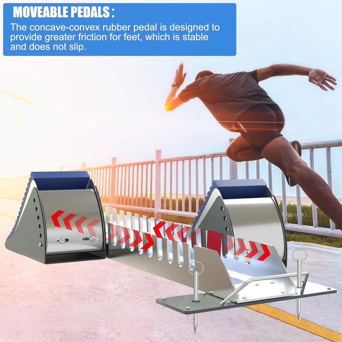 Multi-Function Sprinter Pedals by [Brand Name] - Adjustable 6 Angle Aluminum Track & Field Equipment
