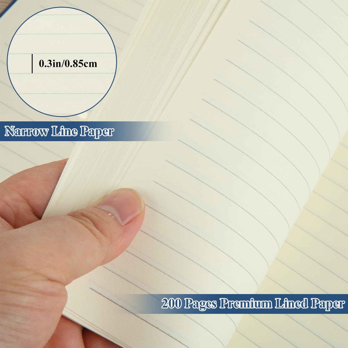 MIVIDE 10 Pack Journal Notebook Bulk with 10 Pens, A5 Lined Notebook Journals Bulk, Hardcover Notebook, College Ruled Notebook for Work Writing School Office, 5.7" x 8.3", Blue