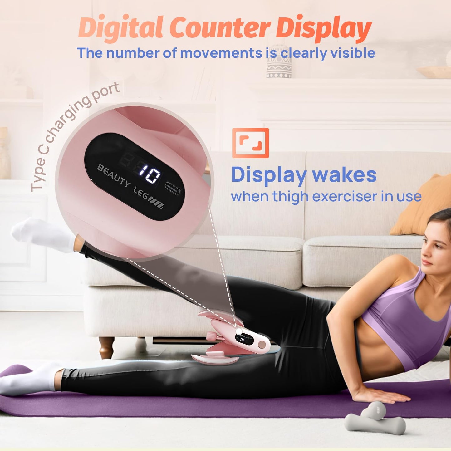 VANiGO Thigh Exerciser, Pelvic Floor Muscle Trainer, Inner Thigh Kegel Exercise Workout Equipment for Women and Men, Home Fitness Strengthen Machine for HIPS, Butt, Legs