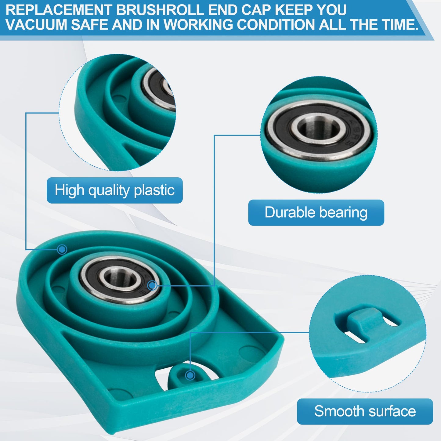 GYPNS 440013513 Brushroll End Cap with Bearing Compatible with Hoover Smartwash Pet Cleaner FH52000 FH53000 Model, Automatic Carpet Cleaner Cap for Dirt Devil & Royal Vacuum Cleaners Brushroll Parts