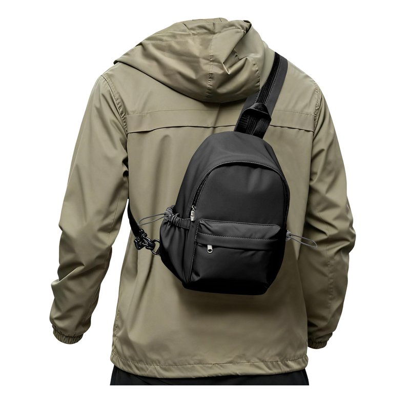 SEAFEW Small Black Sling Crossbody Bag for Men Women, Shoulder Daypack Mini Anti-Theft Cross Body Motorcycle Chest Bags, Small One Strap Fanny Back Pack for Casual Travel Hiking Sport Gym