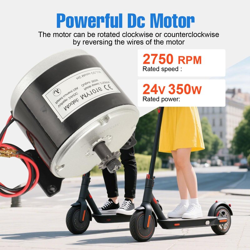 CDZHLTG Brushed Permanent Magnet Electric Motor for E Scooter Drive Speed Control Wind Turbine PMA 24V 350W 2700RPM