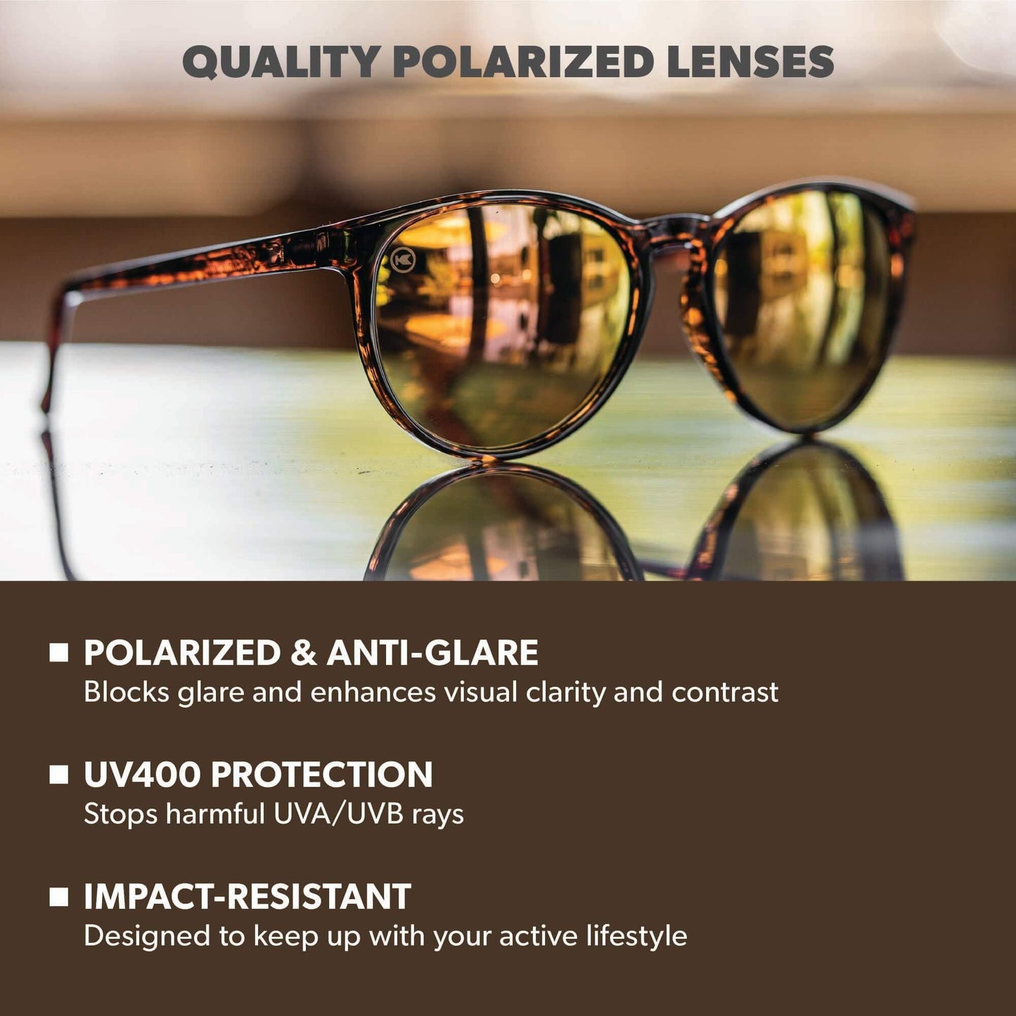 Knockaround Round Trendy Polarized Sunglasses for Women- UV400 Protection