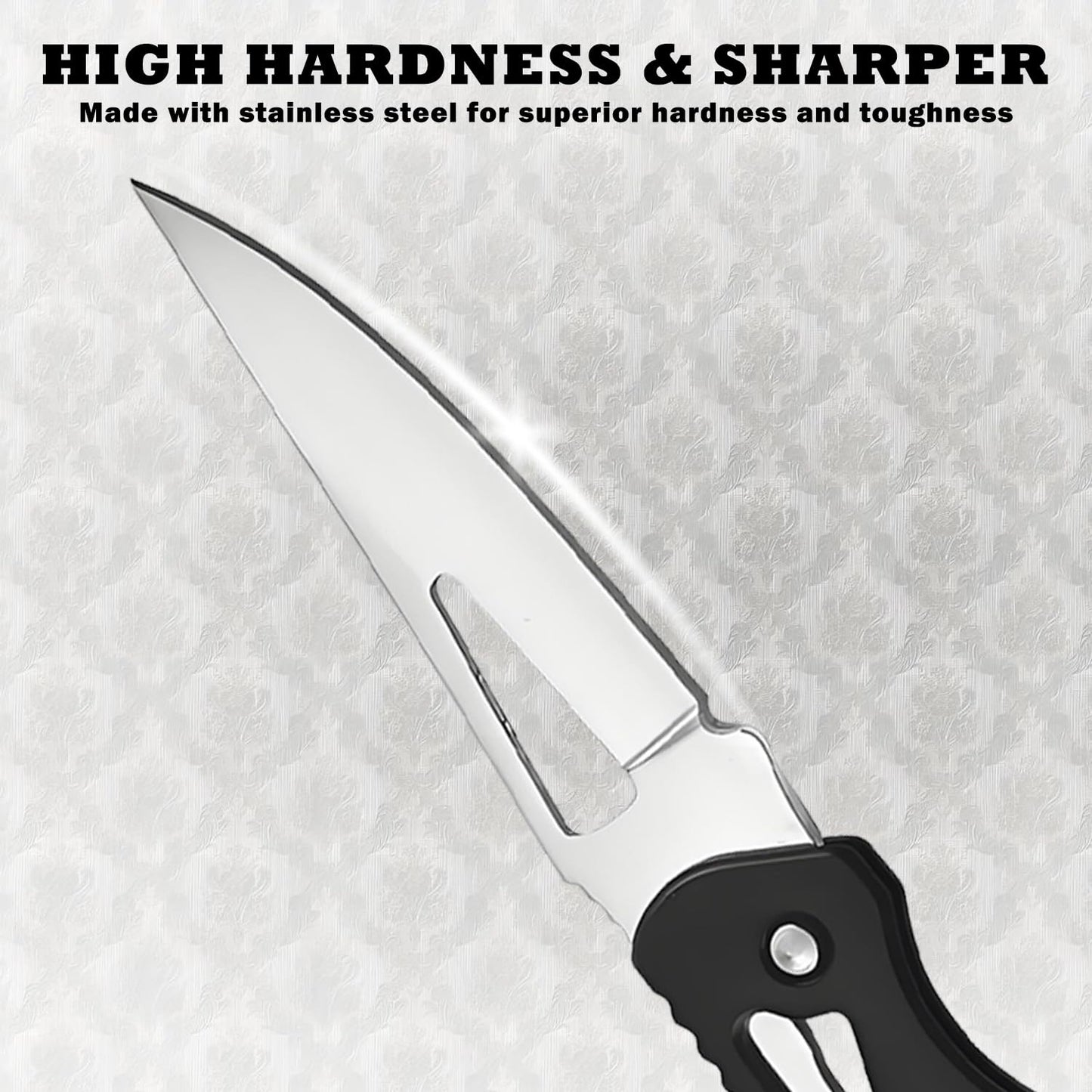 Daemson 4PCS Folding Knives with Keychain Ring, Compact Stainless Steel Pocket Knives, Small Pocket Knife for Outdoor, Camping, Survival, and Everyday Carry (Black, Silver, Blue, Green)