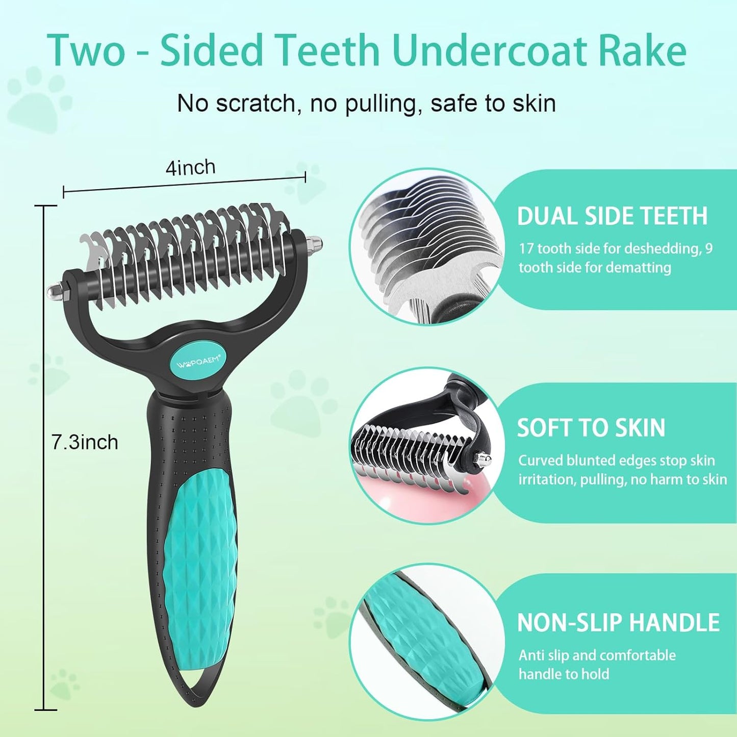 Skiennix Self-Cleaning Slicker Brush Set - Professional Grooming Tools for Dogs & Cats | 5-Piece Kit